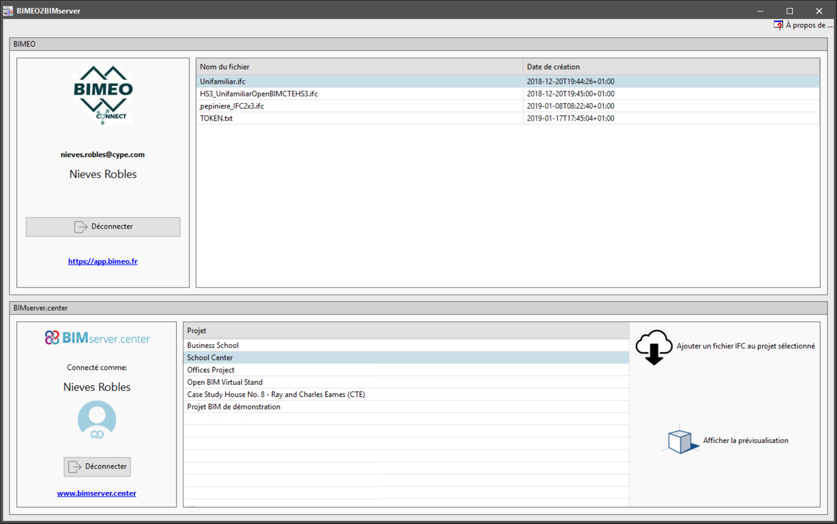 BIMEO2BIMserver. Program properties